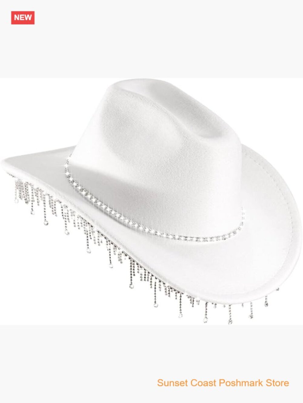 Womens Cowboy Hat Rhinestone Cowgirl Wide Brim Diamond-Glitter Hat Lightweight